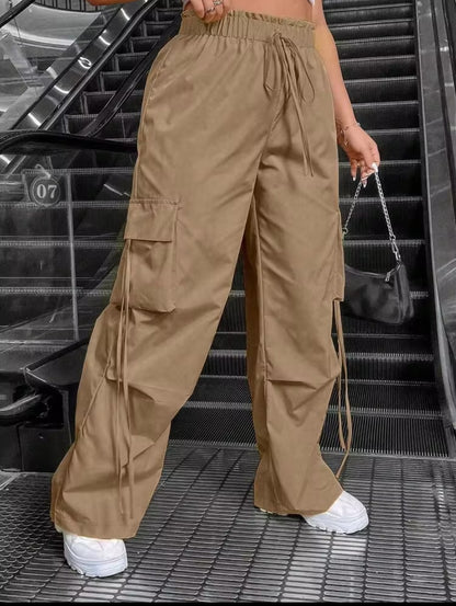 Camel Drawstring Cargo
