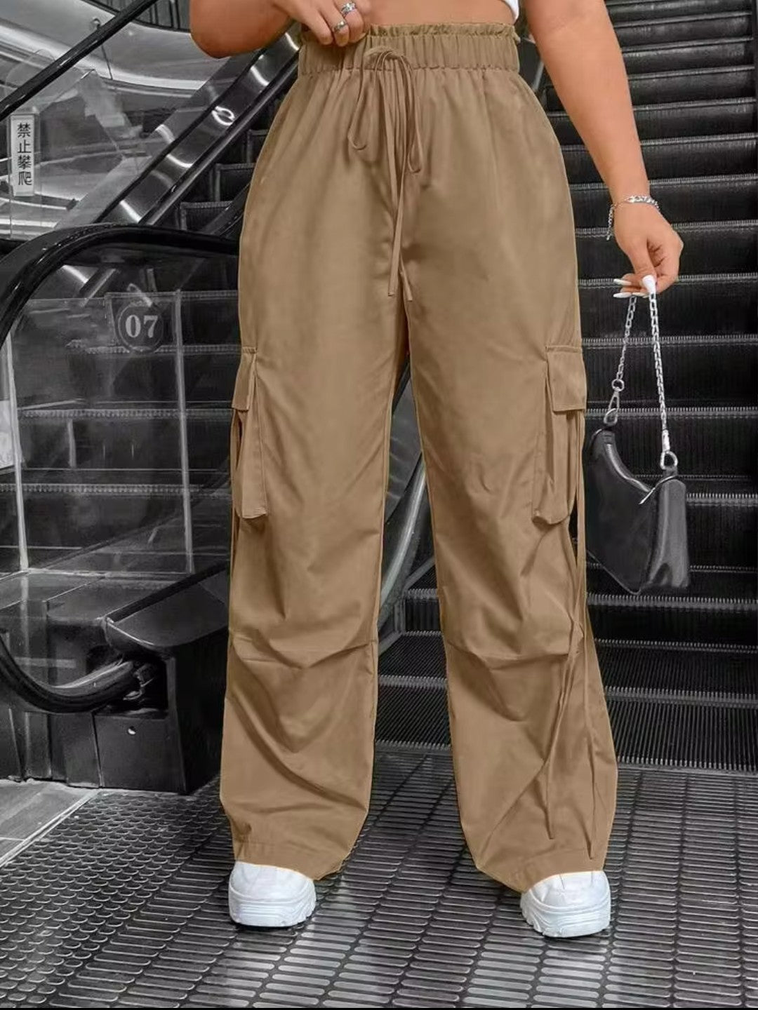 Camel Drawstring Cargo