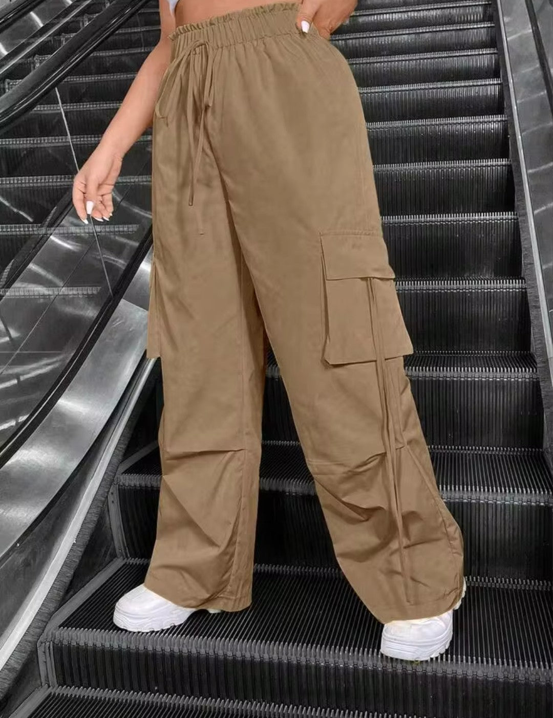 Camel Drawstring Cargo