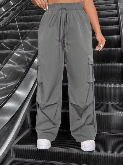 Grey Drawstring Cargo