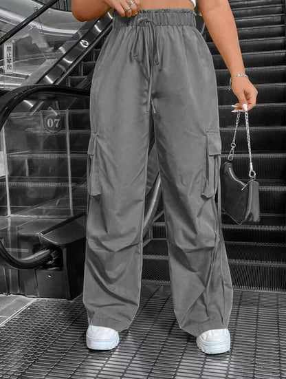 Grey Drawstring Cargo