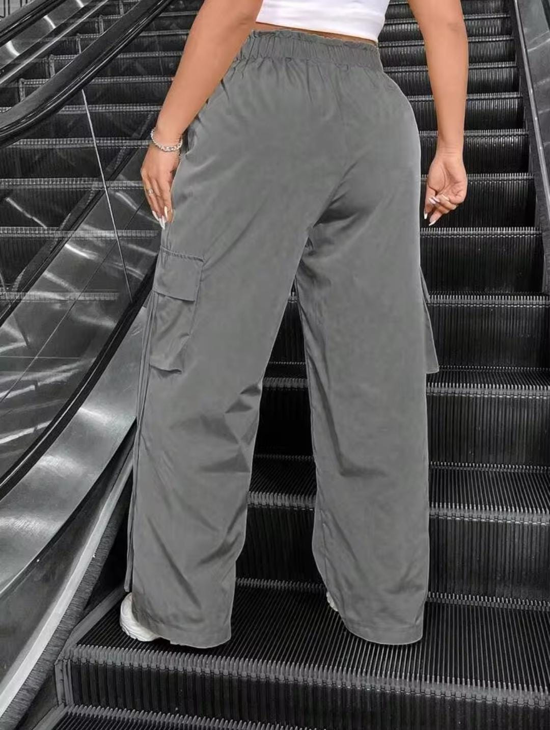 Grey Drawstring Cargo