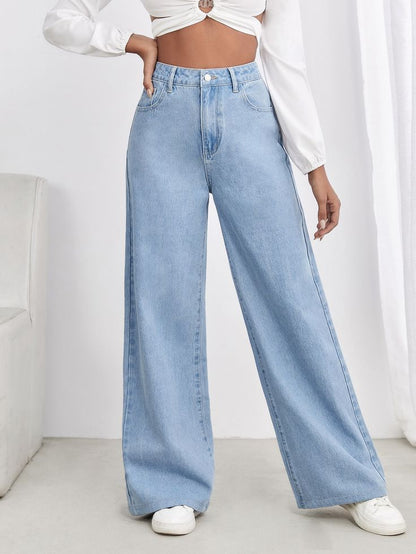 ICE BLUE WIDE LEG JEANS