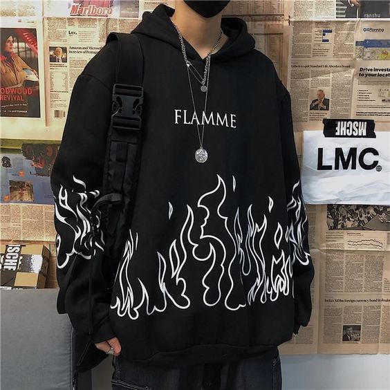 FLAMME PRINT HOODIE