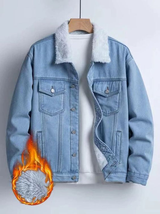 Sky Blue Sherpa Denim jacket