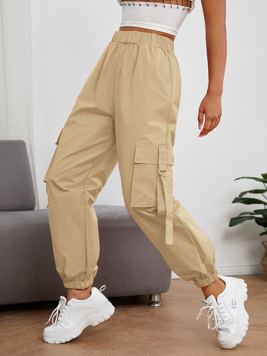 Beige Flap Pocket Cargo Trouser