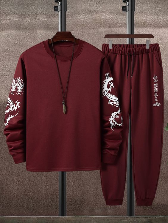 Men dragon print tracksuit