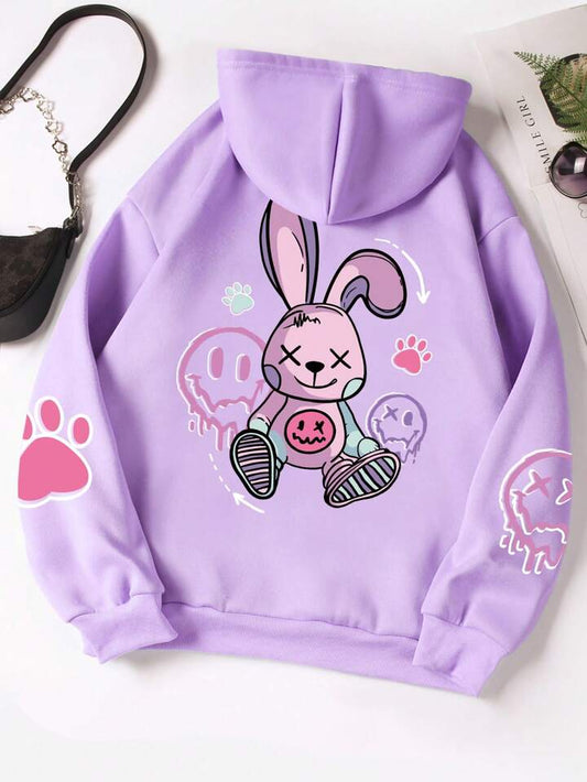 Rabbit print hoodie