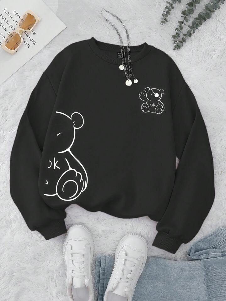 bear print sweatshirt